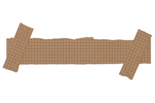 Torn grid paper banner isolated on a transparent background