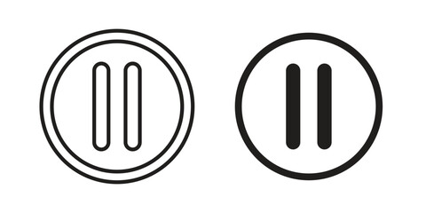 Pause button icons in different style, sign or symbol, suitable for apps and websites