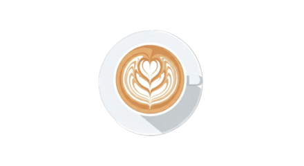 Latte Art A Delicate Heart Design in Coffee Cup.