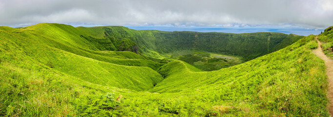 Panoramic view Caldeira Faial, Azores, Portugal