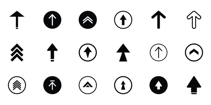 Clean upward arrow icon symbolizing direction, movement, and progress. Ideal for UI buttons, scroll to top actions and modern navigation interfaces. Vector illustration. EPS 10