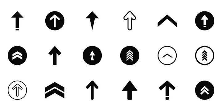 Set of swipe up arrow icon collection. Swipe up arrow symbol.