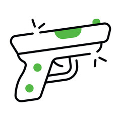 A colored design icon of gun
