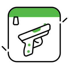 flat design icon of gun isolated on white background 