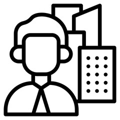 Clean Accountant icon in vector illustration financial management, accounting tasks, and business organization. Simple modern line style for apps, reports, and digital dashboards.