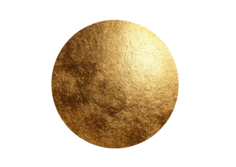 Textured gold disc with soft highlights against black