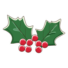 Holly berry icon. Cartoon illustration of holly berry vector icon for web