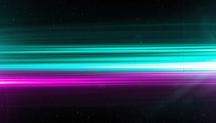 Obraz premium Horizontal Cyan and Magenta Light Streaks with Dust Particles