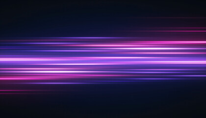 Horizontal Neon Light Streaks in Purple and Pink abstract