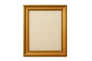 Luxurious golden picture frame with an empty center, perfect for personalizing with any content, set against a clear background
