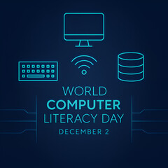 World computer literacy day 2 December cloud computing technology