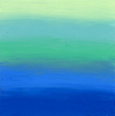 Hand-drawn of Oil Pastel, Background textured in blue green tone.
