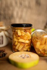 Homemade quince syrup with star anise &ndash; natural preserves and autumn flavors