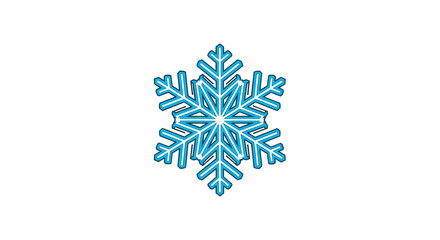 Simple Line Art Detailed Snowflake Winter Season Holiday Ornament Illustration