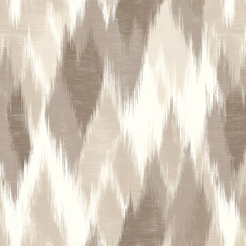 Minimal Ikat pattern with soft geometric strokes in neutral beige and taupe tones featuring subtle ethnic design and calming textile aesthetic