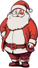 Cute Kawaii Santa Claus Cartoon Illustration