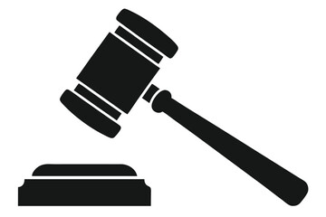 judge hammer silhouette vector judge gavel icon