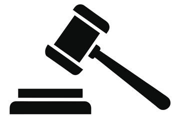 judge hammer silhouette vector judge gavel icon