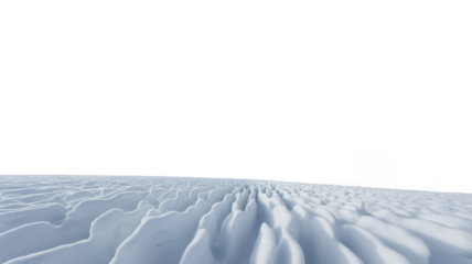 Wavy snowdrifts on black background isolated on a transparent background