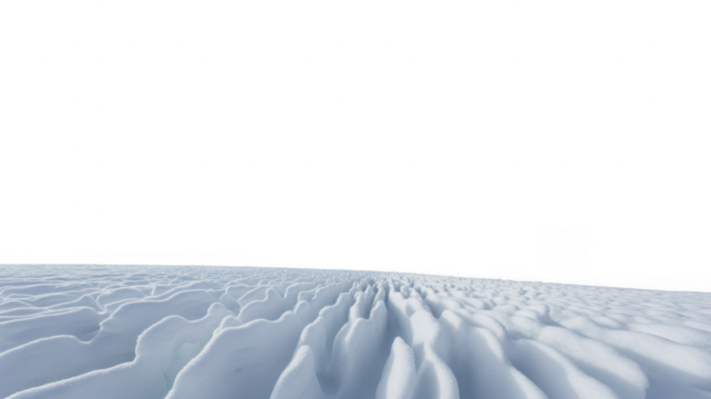 Wavy snowdrifts on black background isolated on a transparent background
