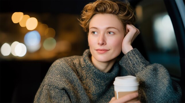 A friend driving across the city late at night to comfort someone in crisis, coffee in hand and concern on their face — emotional sacrifice, support networks, and meaningful human connection.