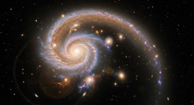 The grand spiral galaxy ngc 772 in the constellation aries is a beauty