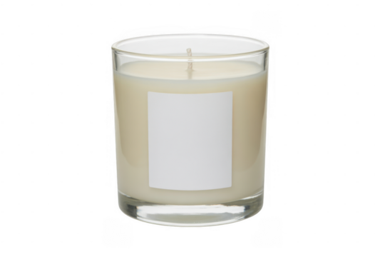 White candle in glass jar isolated on a transparent background - Powered by Adobe