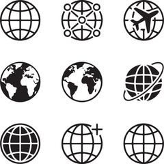 Globe icons set