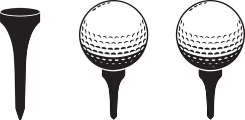 Golf ball with tee in different variations