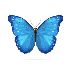 A_Simple_flat_2D_icon_of_a_blue_morpho_butterfly_isolated_simple illustration with EPS format design, simple flat 2D icon, minimalist design, clipart