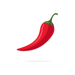 A_Simple_flat_2D_icon_of_a_chili_pepper_isolated_on_a_white, simple illustration with EPS format design, simple flat 2D icon, minimalist design, clipart