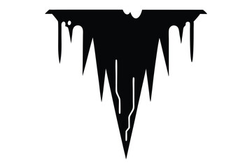 icicle hanging black and white silhouette on white background