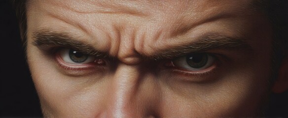 The man’s furrowed brow reveals intense confusion and focused concentration.