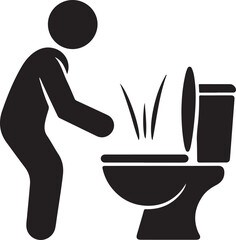Man littering in toilet sign