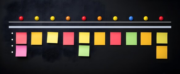 The project timeline dances with milestone markers and sticky notes like stars on a map