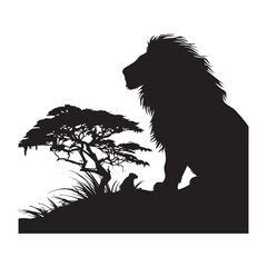 lion silhouette vector icon