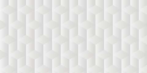 Fototapeta premium White geometric cube creative concept triangle overlap square technology background. digital cubes fabric and wallpaper grid block texture background. 