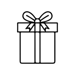 Vector Illustration of a Simple, Classic Gift Box with a Bow