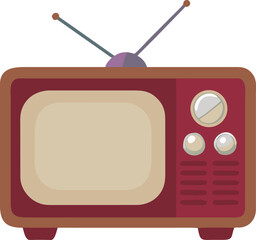 A charming illustration depicts a retro television set with rabbit ear antennas visible