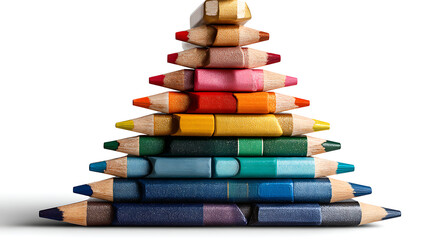 colored pencils on white background