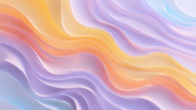 Smooth flowing abstract waves in a pastel color palette. Modern background for digital art and graphic design. Calm and creative concept.