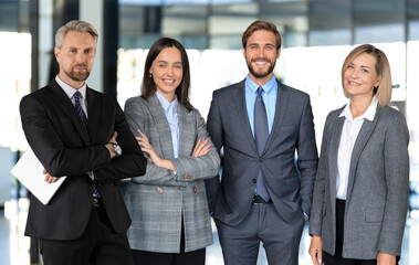 Group of successful business people on the background of the office