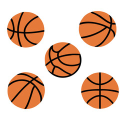 basketball set icon. Set of basketball balls isolated on white background.