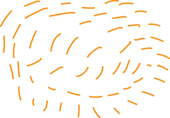 Abstract swirling pattern of small orange curved lines on white background