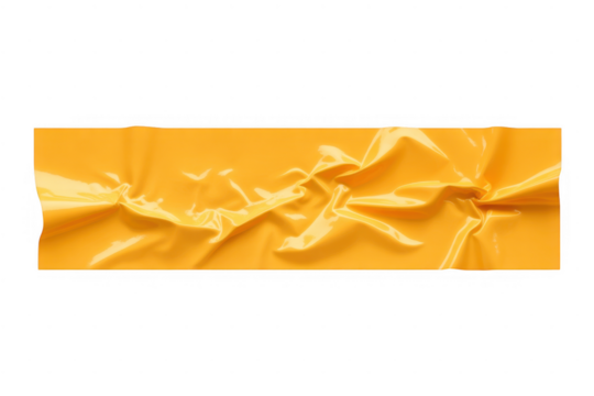 Yellow Tape Wrinkled isolated on a transparent background - Powered by Adobe