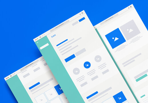 Minimal Landing Page Wireframe Mockup For Website UI UX Design With Modern Layout And Clean Interface