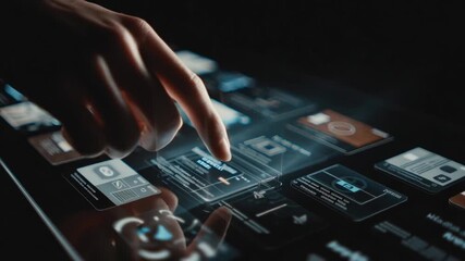 AI customer engagement technology enhances digital interface with futuristic touchscreen hand interaction innovation for seamless user experience - Powered by Adobe