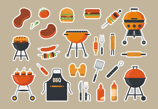 BBQ Grill Sticker Design Layout