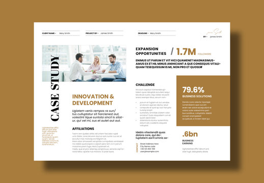 Case Study Template ,  Business Project Report & Client Success Layout
