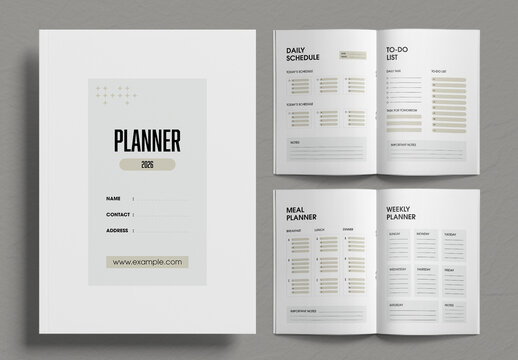 Planner Template Layout for Daily Weekly Monthly and Yearly Organization